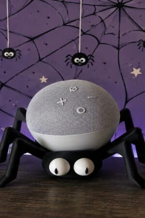 IMPRESION 3D SOPORTE ARAÑA CON OJOS NEGROS PARA ALEXA