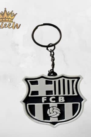 LLAVERO IMPRESION 3D FC BARCELONA BLANCO Y NEGRO