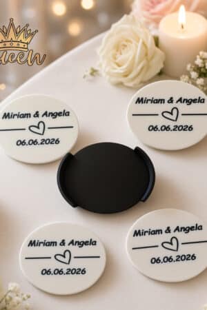 IMPRESION 3D POSAVASOS PERSONALIZADOS NOMBRE Y FECHA DE EVENTO ESPECIAL