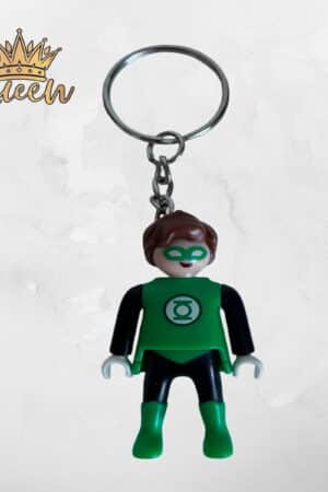 LLAVERO MINI PLAYMOBIL KINDER LINTERNA VERDE