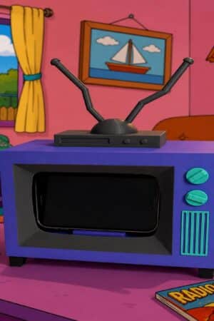 IMPRESION 3D SOPORTE MOVIL 6 PULGADAS TV THE SIMPSONS