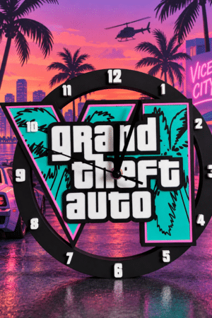 IMPRESIÓN 3D RELOJ PARED GRAND THEFT AUTO VI