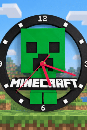 IMPRESIÓN 3D RELOJ PARED MINERCRAFT