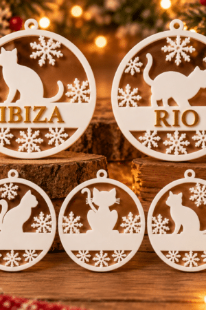 IMPRESIÓN 3D BOLA NAVIDAD GATO PERSONALIZABLE
